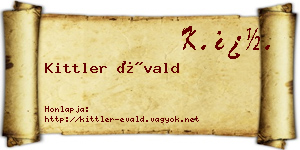 Kittler Évald névjegykártya